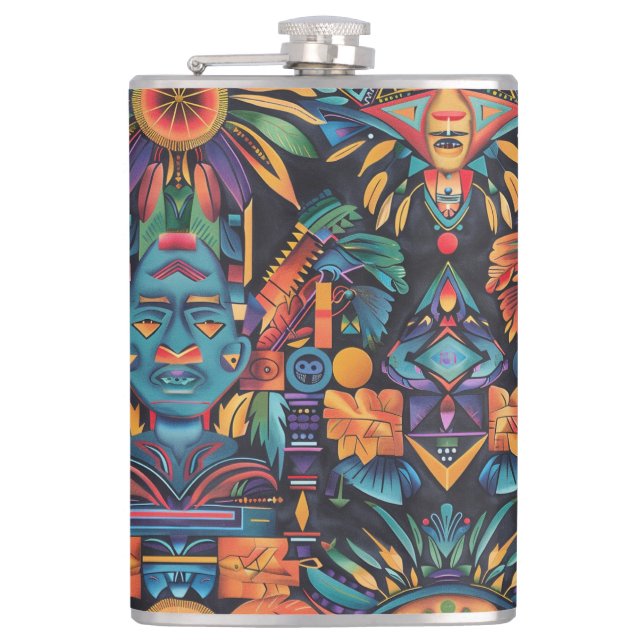 Cantil Marinho etéreo "Simetria Epochal" Vinyl Flask 8oz (Frente)