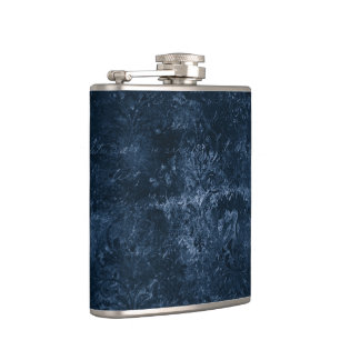Cantil Marinho Velvity Damask   Azul Escuro Barroco