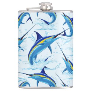 Cantil Marlin Azul Saltando fora do Oceano