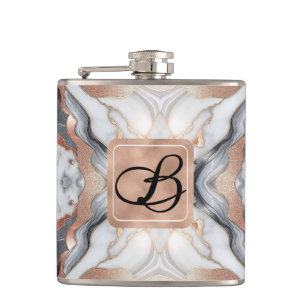 Cantil Mármore Branco e Prata Dourado Glam Feminino