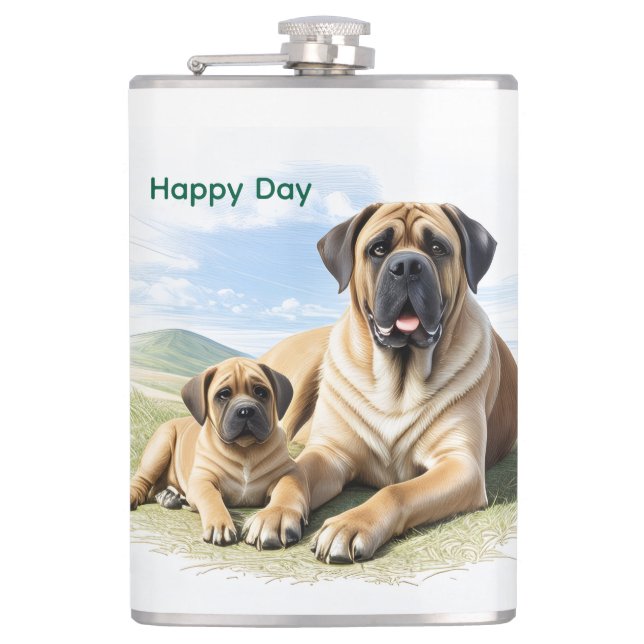 Cantil Mastiff englische Dogge mit Kind im Urlaub (Frente)