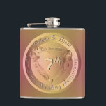 Cantil Medallion Flask de Casamento de Cobre 7<br><div class="desc">Quando atingimos marcos chave na vida,  é certo marcá-los e observá-los,  então pensei que um jeito bonito seria com um medalhão de cobre com naturalmente,  um emblema cardíaco no centro. Também estou aqui para personalizar ou ilustrar algo único para você,  apenas me mande e eu volto para você!</div>