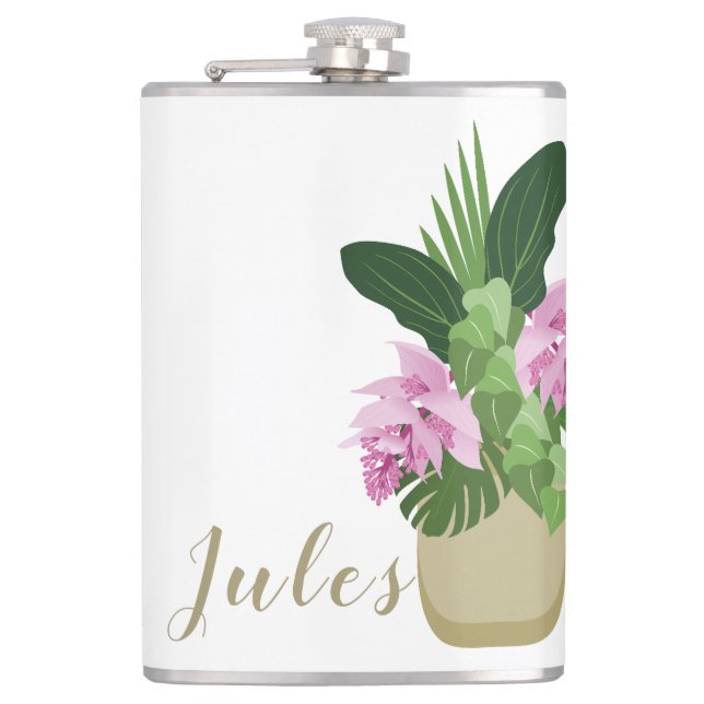 Cantil Medinilla Tropical Cor-de-rosa Flor Amarelo Vase B (Frente)