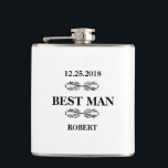Cantil Melhor Casamento de Homem<br><div class="desc">Este é o frasco branco de casamento do "Melhor Homem".</div>