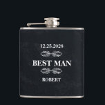 Cantil Melhor Casamento de Homem<br><div class="desc">Este é o frasco preto de casamento do "Melhor Homem".</div>