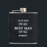 Cantil Melhor Casamento de Homem<br><div class="desc">Este é o frasco preto de casamento do "Melhor Homem".</div>