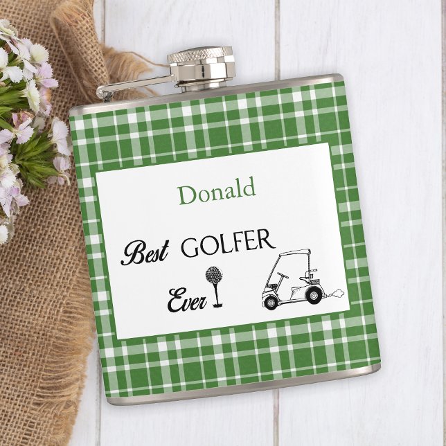 Cantil Melhor Golfista Xadrez Verde Personalizado (Criador carregado)