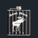 Cantil Melhor Homem Flask Vintage Moose<br><div class="desc">Best Man Flask Vintage Moose Mr Hipster Vintage Retro</div>