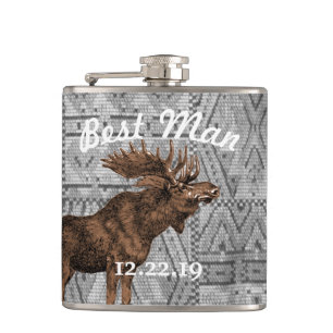 Cantil Melhor Homem Flask Vintage Moose