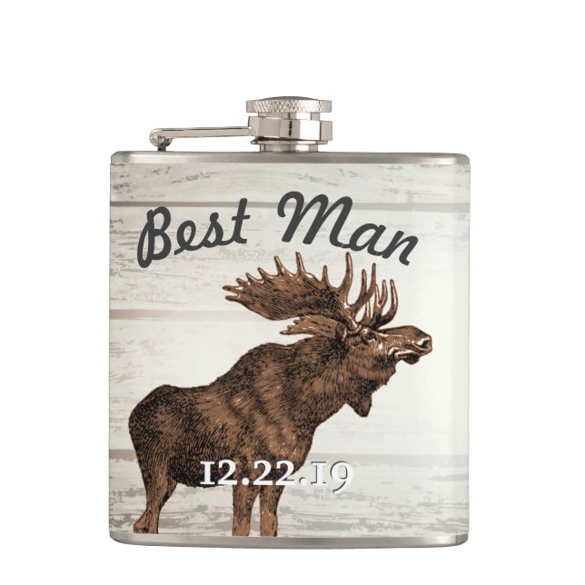 Cantil Melhor Homem Flask Vintage Moose (Frente)