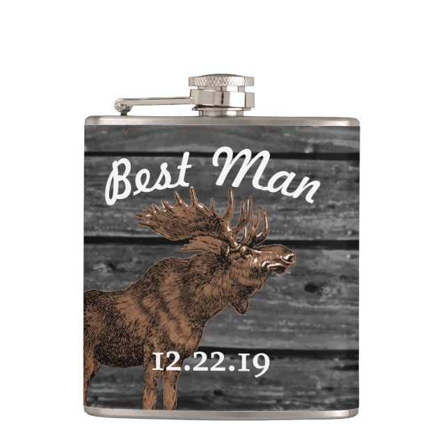 Cantil Melhor Homem Flask Vintage Moose (Frente)