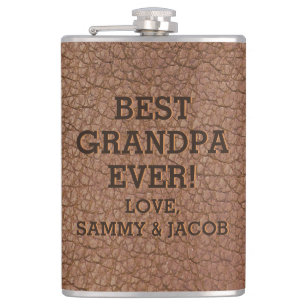 Cantil Melhor Vovô Faux Textura De Grãos De Couro Embosca