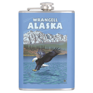 Cantil Mergulho da águia americana - Wrangell, Alaska