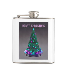 Cantil Merry Christmas. Decorated tree with gifts