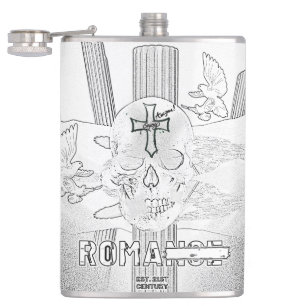 Cantil Mikitiez dreamer skull tatuagem no arco-íris rosa