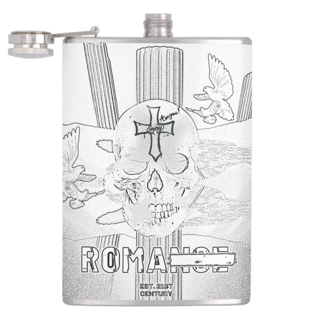 Cantil Mikitiez dreamer skull tatuagem no arco-íris rosa (Aberto)