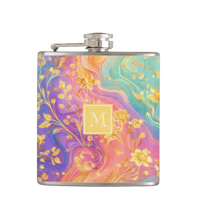 Cantil Modern Abstract Glitter Floral Monogram Design     (Frente)