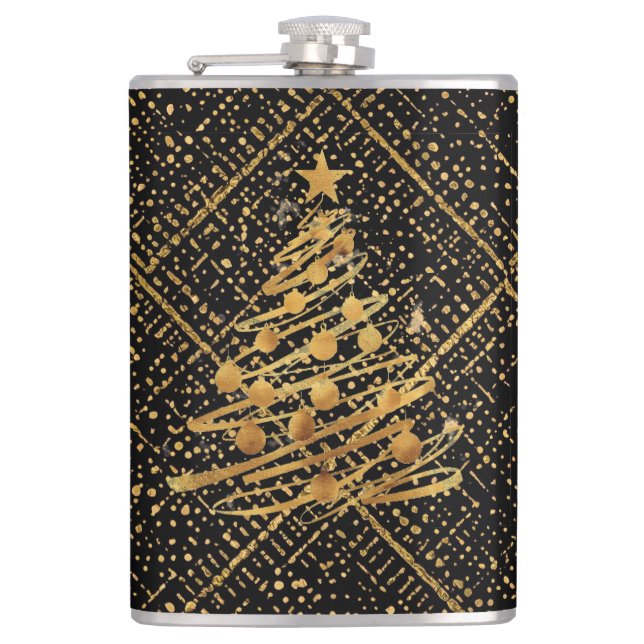 Cantil Modern, Chrismas Tree, Black Gold Cross Pattern  (Frente)