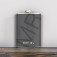 Moderno Cinza Monograma Personalizado