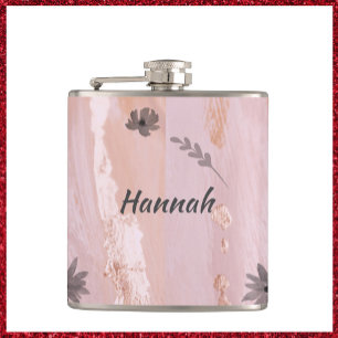 Cantil Moderno Rosa Dourado Floral