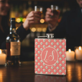 Cantil Monogram Pearl Accent Coral