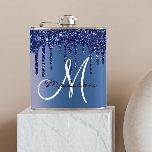 Cantil Monograma Azul Marinho com Glitter a Pingar (Criador carregado)