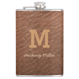 Cantil Monograma Chic Brown Leather Name Script Modern
