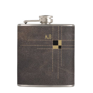 Cantil Monograma da Classe de Couro Molhado