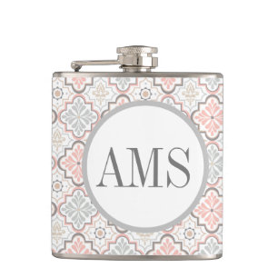 Cantil Monograma das flores marroquinas personalizado