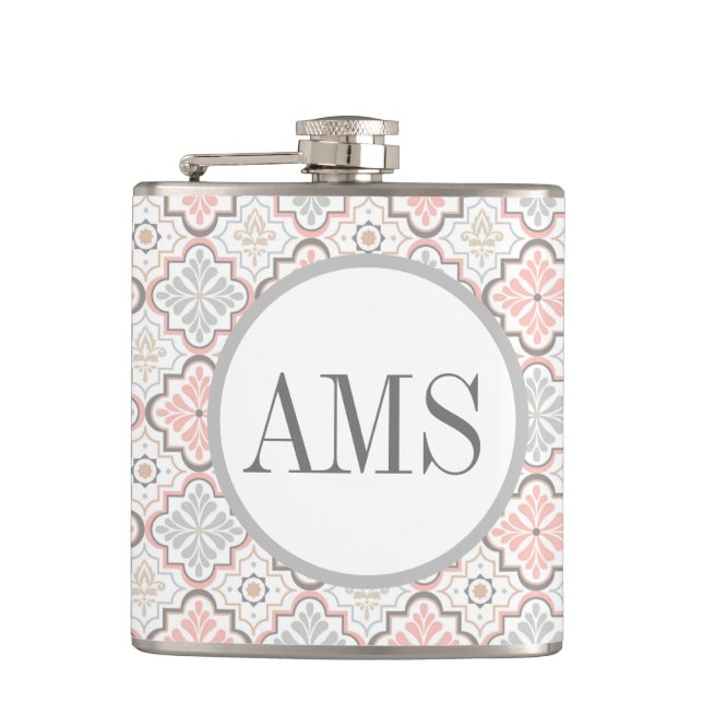 Cantil Monograma das flores marroquinas personalizado (Frente)
