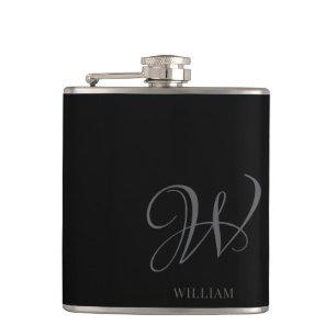 Cantil Monograma de Cinzas Negra Personalizada Inicial