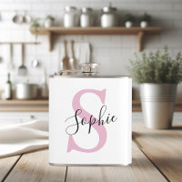 Monograma de Nome Personalizado Moderno - Rosa