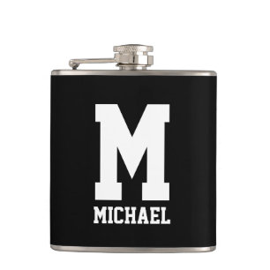 Cantil Monograma de nome personalizado pequeno preto e br