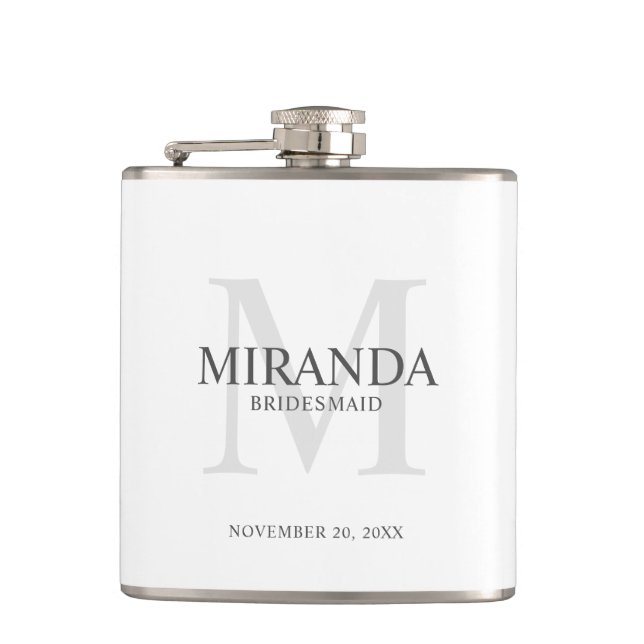 Cantil Monograma e nome da Bridesmaid Personalizada (Frente)