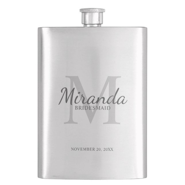 Cantil Monograma e nome da Bridesmaid Personalizada (Frente)