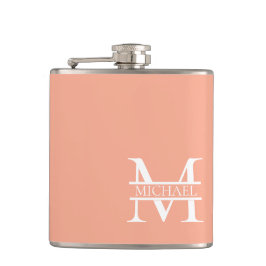Cantil Monograma e Nome do Pêssego Elegante Personalizado