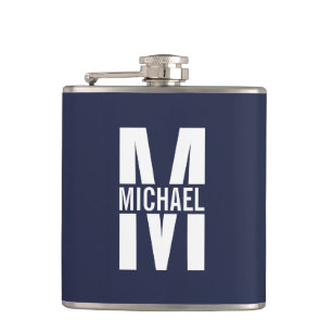 Cantil Monograma e Nome Personalizados Azul-marinho