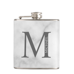 Cantil Monograma e Nome Personalizados do Marble Branco