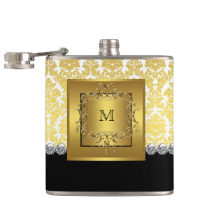 Cantil Monograma Elegante Preto e Dourado