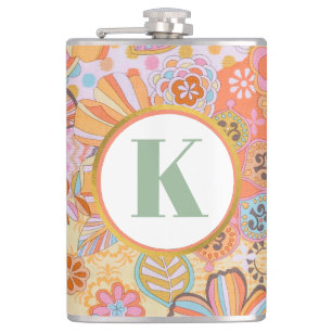 Cantil Monograma Floral Retro Padrão Groovy