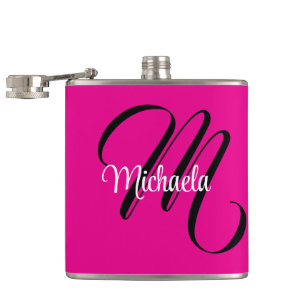Cantil Monograma inicial minimalista moderno nome rosa qu
