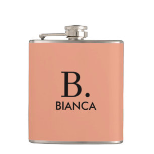 Cantil Monograma minimalista rosa-coral simples