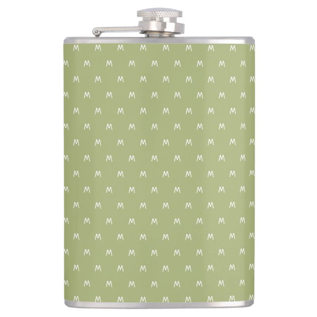 Cantil Monograma Minimalista Verde e Branco (Frente)