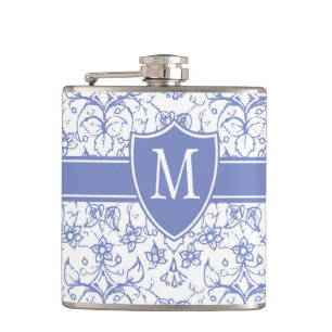 Cantil Monograma no padrão Na moda Blue Periwinkle