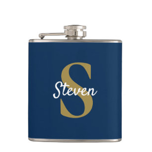 Cantil Monograma Personalizado Azul Marinho e Dourado