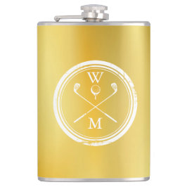 Cantil Monograma Personalizado Clássico Ouro Golfe
