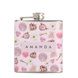 Cantil Monograma Personalizado Coquette Rosa Moon Feminin