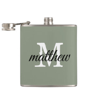Cantil Monograma Personalizado do Nome Verde do Sage Mode