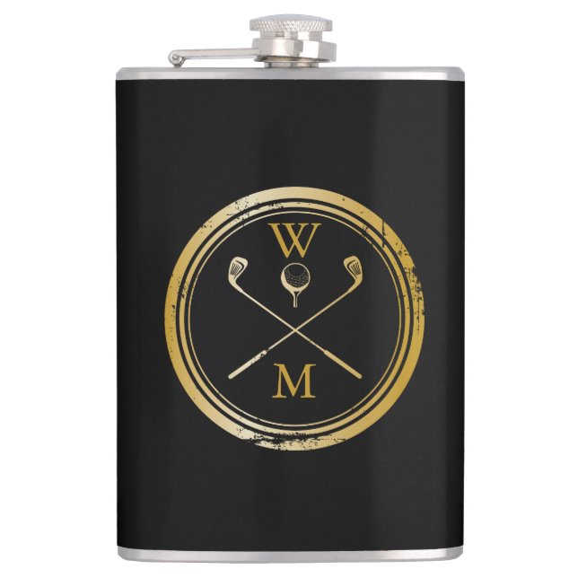 Cantil Monograma Personalizado Dourado E Preto (Frente)