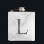 Cantil Monograma Personalizado e Frasco de Nome<br><div class="desc">Monograma Personalizado e Dif de Nome apresentam monograma personalizado e nome no estilo de fonte de serif clássico. Perfeito como presentes de dia de os pais para pais,  presentes para padrinhos de casamento e para quaisquer ocasiões especiais.</div>